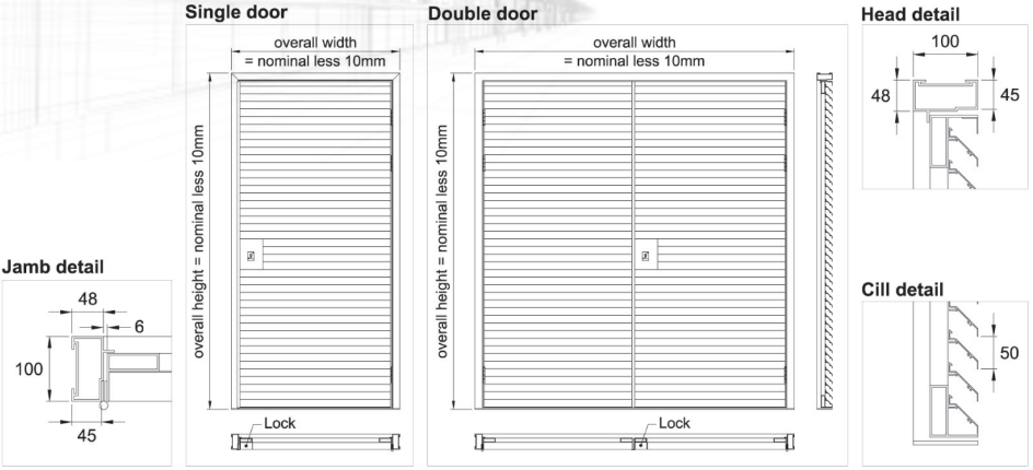 Aluminium Louvred Doors Example